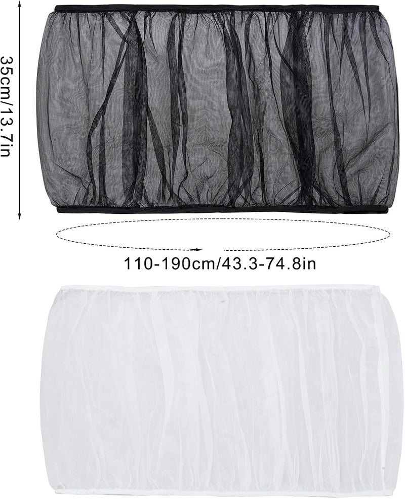 Fengek 2 Pcs Adjustable Bird Cage Cover & Seed Catcher Net - Stretchy Bird Cage Accessories for Night Cover & Seed Guard (White + Black) - Image 2